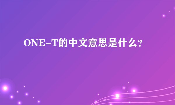 ONE-T的中文意思是什么？