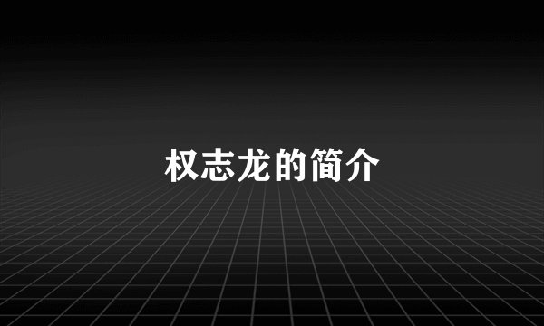 权志龙的简介