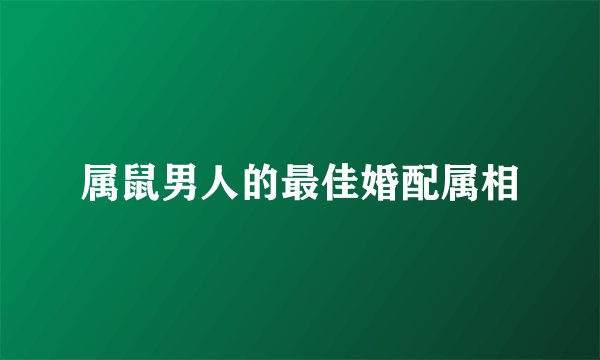 属鼠男人的最佳婚配属相