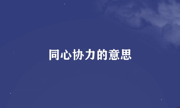 同心协力的意思
