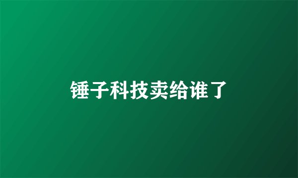 锤子科技卖给谁了