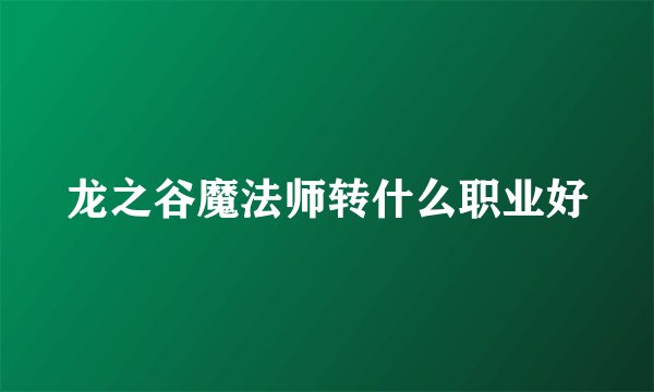 龙之谷魔法师转什么职业好