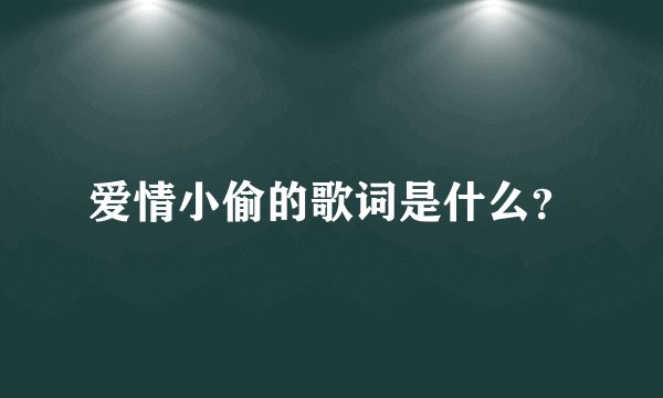 爱情小偷的歌词是什么？