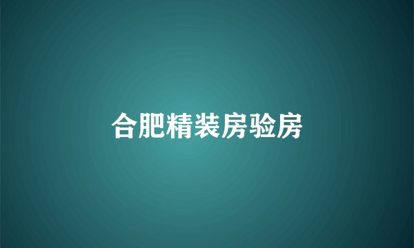 合肥精装房验房