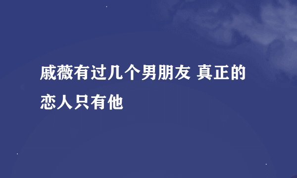 戚薇有过几个男朋友 真正的恋人只有他