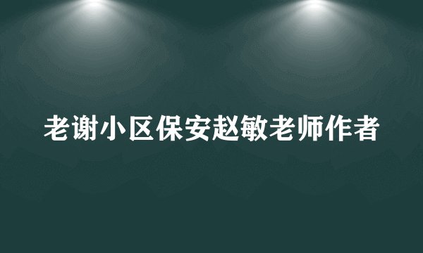 老谢小区保安赵敏老师作者