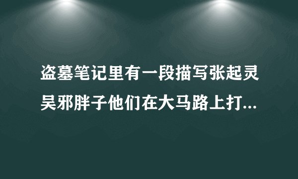 盗墓笔记里有一段描写张起灵吴邪胖子他们在大马路上打架的是第几部里的？