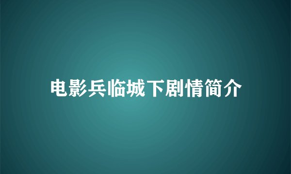 电影兵临城下剧情简介