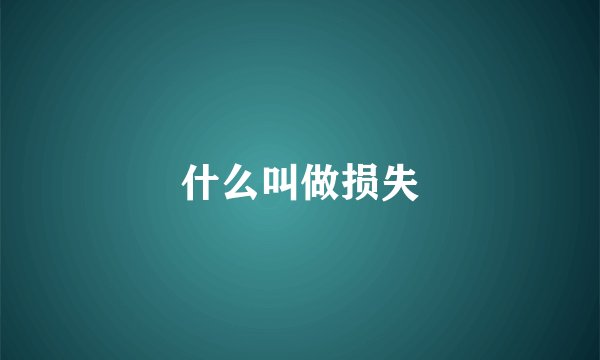 什么叫做损失