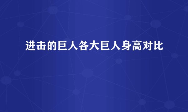 进击的巨人各大巨人身高对比