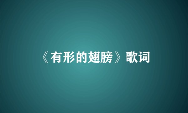 《有形的翅膀》歌词