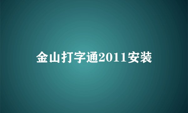 金山打字通2011安装