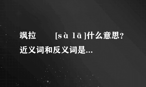 飒拉   [sà lā]什么意思？近义词和反义词是什么？英文翻译是什么？