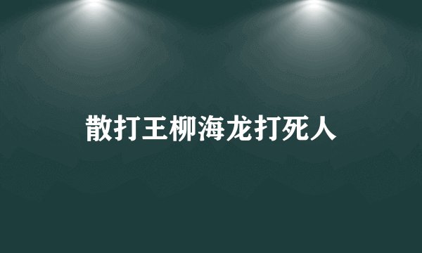 散打王柳海龙打死人