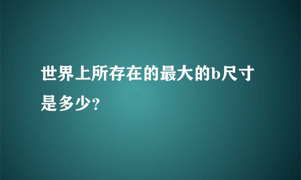 世界上所存在的最大的b尺寸是多少?