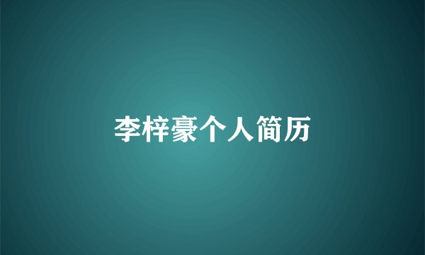 李梓豪个人简历
