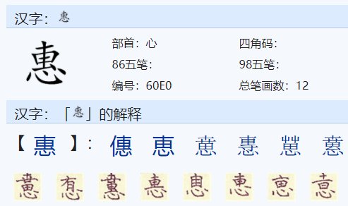 “惠”姓氏中念什么？