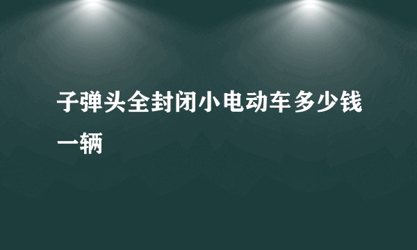 子弹头全封闭小电动车多少钱一辆