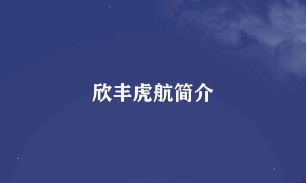 欣丰虎航简介