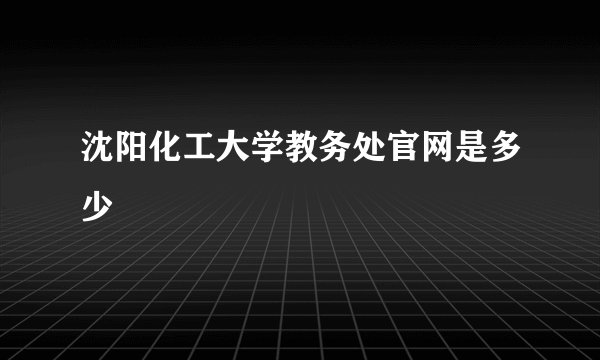 沈阳化工大学教务处官网是多少