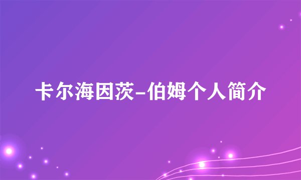 卡尔海因茨-伯姆个人简介