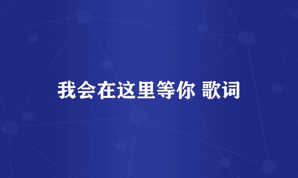 我会在这里等你 歌词