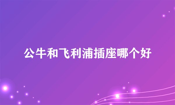 公牛和飞利浦插座哪个好