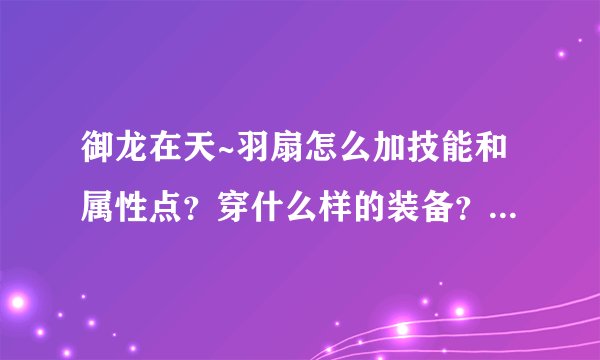 御龙在天~羽扇怎么加技能和属性点？穿什么样的装备？（详细一点）