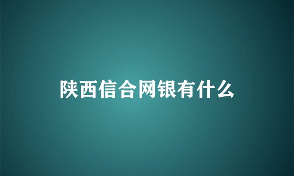 陕西信合网银有什么