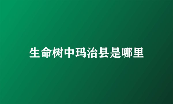 生命树中玛治县是哪里