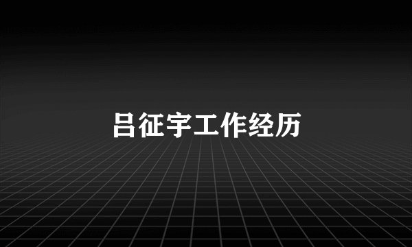 吕征宇工作经历