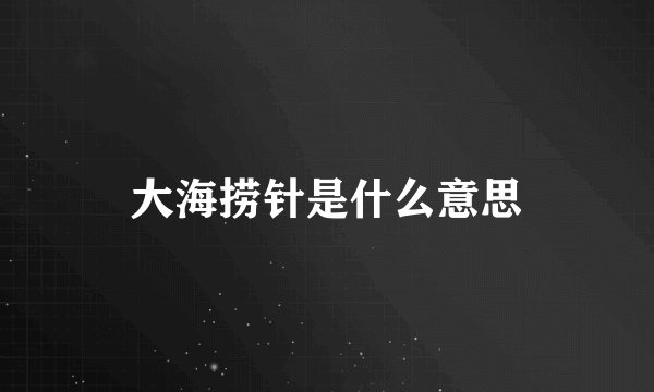 大海捞针是什么意思