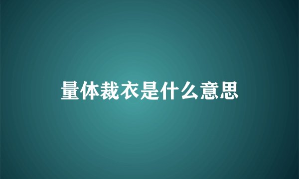 量体裁衣是什么意思