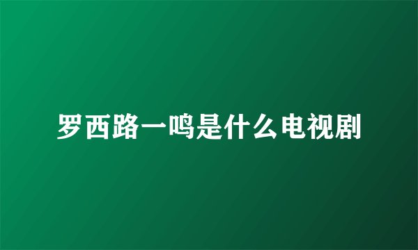 罗西路一鸣是什么电视剧