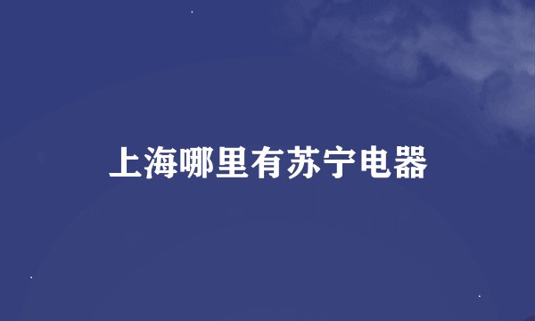上海哪里有苏宁电器