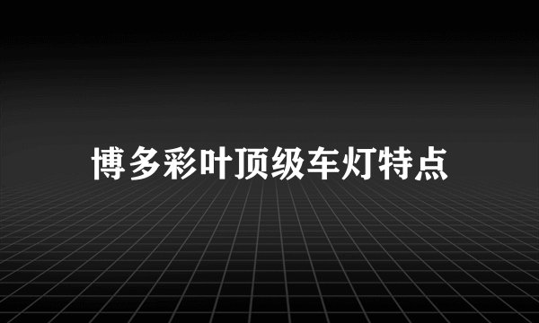 博多彩叶顶级车灯特点