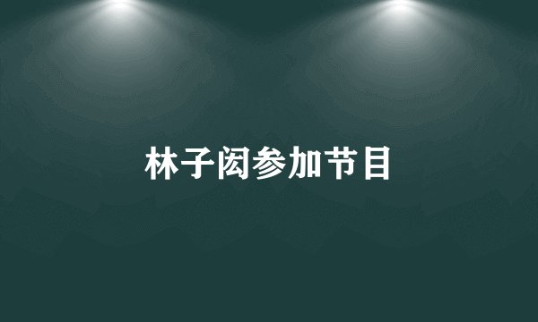 林子闳参加节目