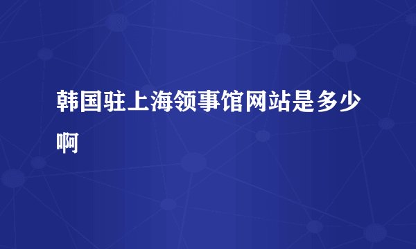 韩国驻上海领事馆网站是多少啊
