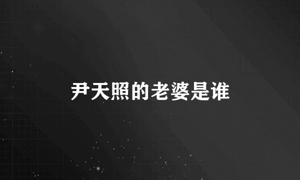 尹天照的老婆是谁