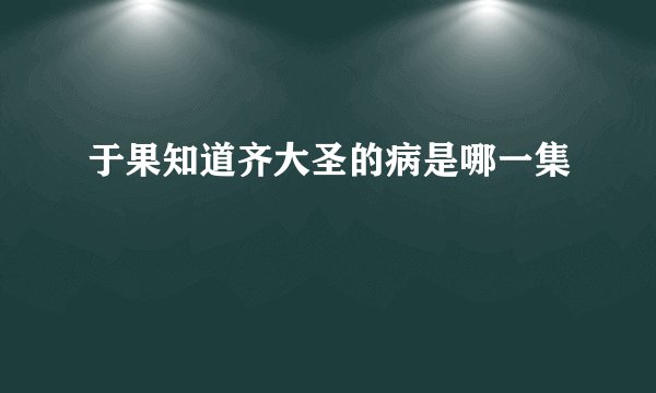于果知道齐大圣的病是哪一集