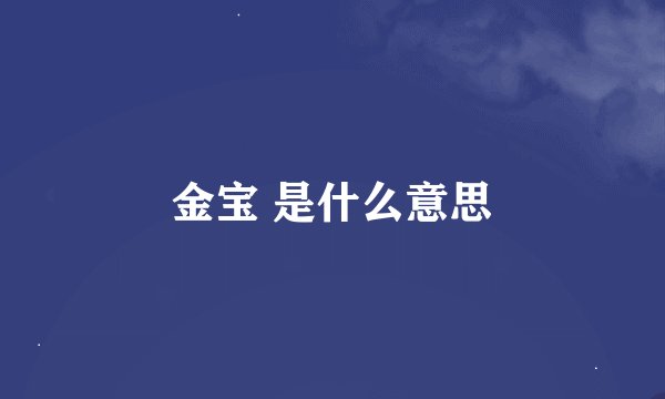 金宝 是什么意思
