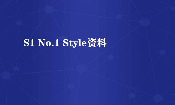 S1 No.1 Style资料