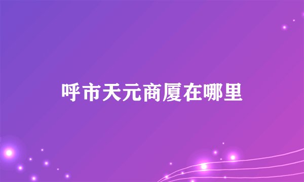 呼市天元商厦在哪里