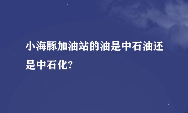 小海豚加油站的油是中石油还是中石化?