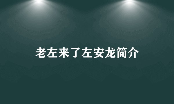 老左来了左安龙简介