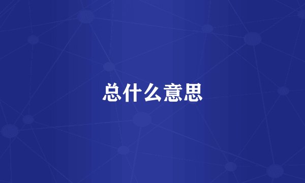 总什么意思
