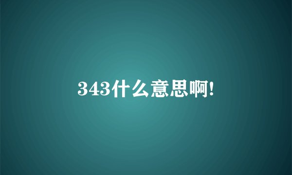343什么意思啊!