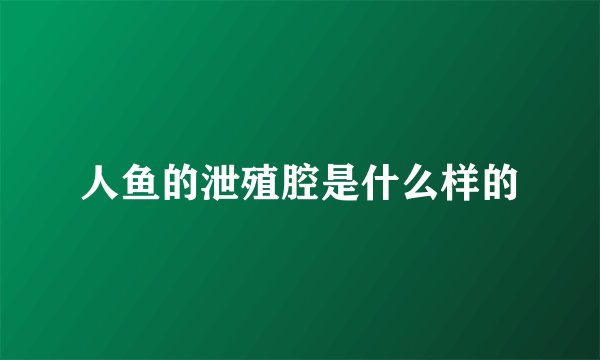 人鱼的泄殖腔是什么样的