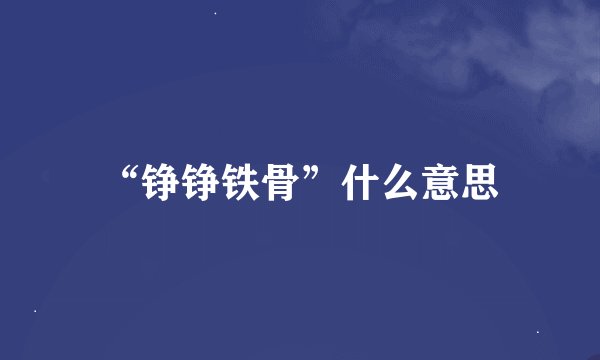 “铮铮铁骨”什么意思