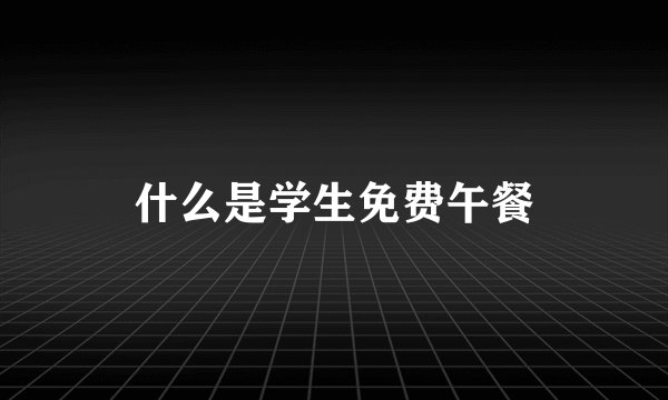 什么是学生免费午餐